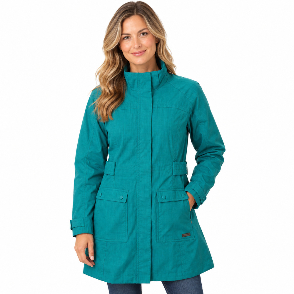 Merrell Teal Opti Shell Hooded Mid Lined Jacket Pockets Long Sleeve Womens sz M